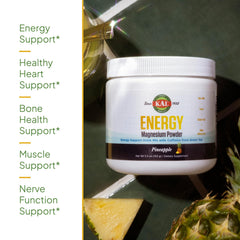 KAL Energy Pineapple magnesium powder dissolving in glass with aroma
