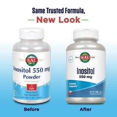 KAL Inositol Powder dispense demonstrates easy portion control for regular intake