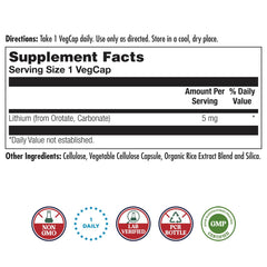 KAL Lithium Orotate capsules close-up for easy daily intake.