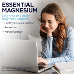 KAL Magnesium Citrate label close-up emphasizes 400 mg per serving for clarity.