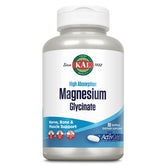 Kal Magnesium Glycinate ActivGels bottle highlights high-absorption magnesium.