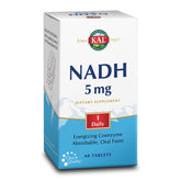 KAL NADH 5mg tablets in bottle indicating cognitive support and energy potential.