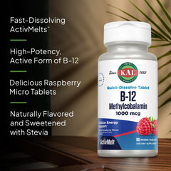 Raspberry ActivMelt dissolving on the tongue for convenient use.
