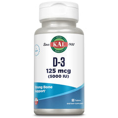 KAL Vitamin D3 5000IU tablet for daily immune and bone support.