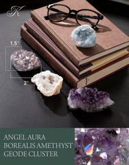 KALIFANO amethyst geode display invites fans of natural crystal decor.