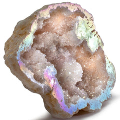 Kalifano Angel Aura quartz geode drusy cluster for mindful focus and display