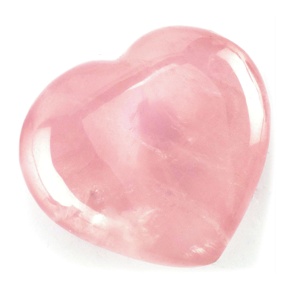 Kalifano Rose Quartz Heart worry stone for calm moments and focus