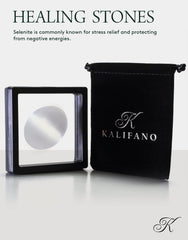 Kalifano selenite palm stone in hand for a mindful, tactile ritual