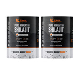 Kama Essentials Shilajit resin jar closeup showcasing authentic Himalayan resin and premium quality