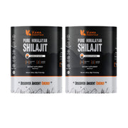 Kama Essentials Shilajit resin jar closeup showcasing authentic Himalayan resin and premium quality