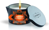 Kama Sutra Ignite candle melts into nourishing coconut oil massage for skin hydration