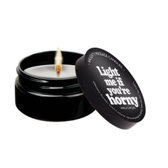 Kama Sutra massage candle in vanilla creme melts into warm oil for a sensual skin massage.