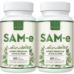 Kanacoufce SAM-e 1100mg tablets in a bottle for mood and joint support.