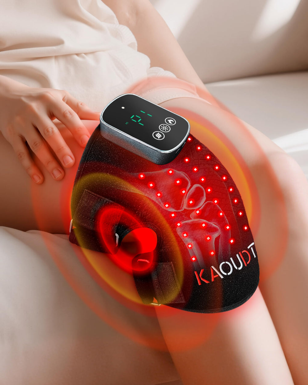 Kaoudt knee massager with heat and red light therapy for targeted warmth