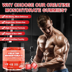 KAOXNU Creatine Gummies label GMP-factory emphasizes quality in a certified production environment.