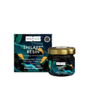 Kapiva Shilajit Resin Plus jar close-up shows pure Himalayan resin for natural energy