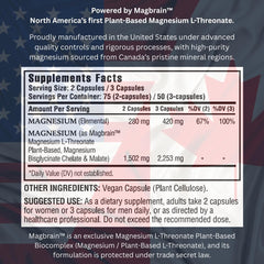 Magbrain bottle label showing 420 mg elemental magnesium per serving