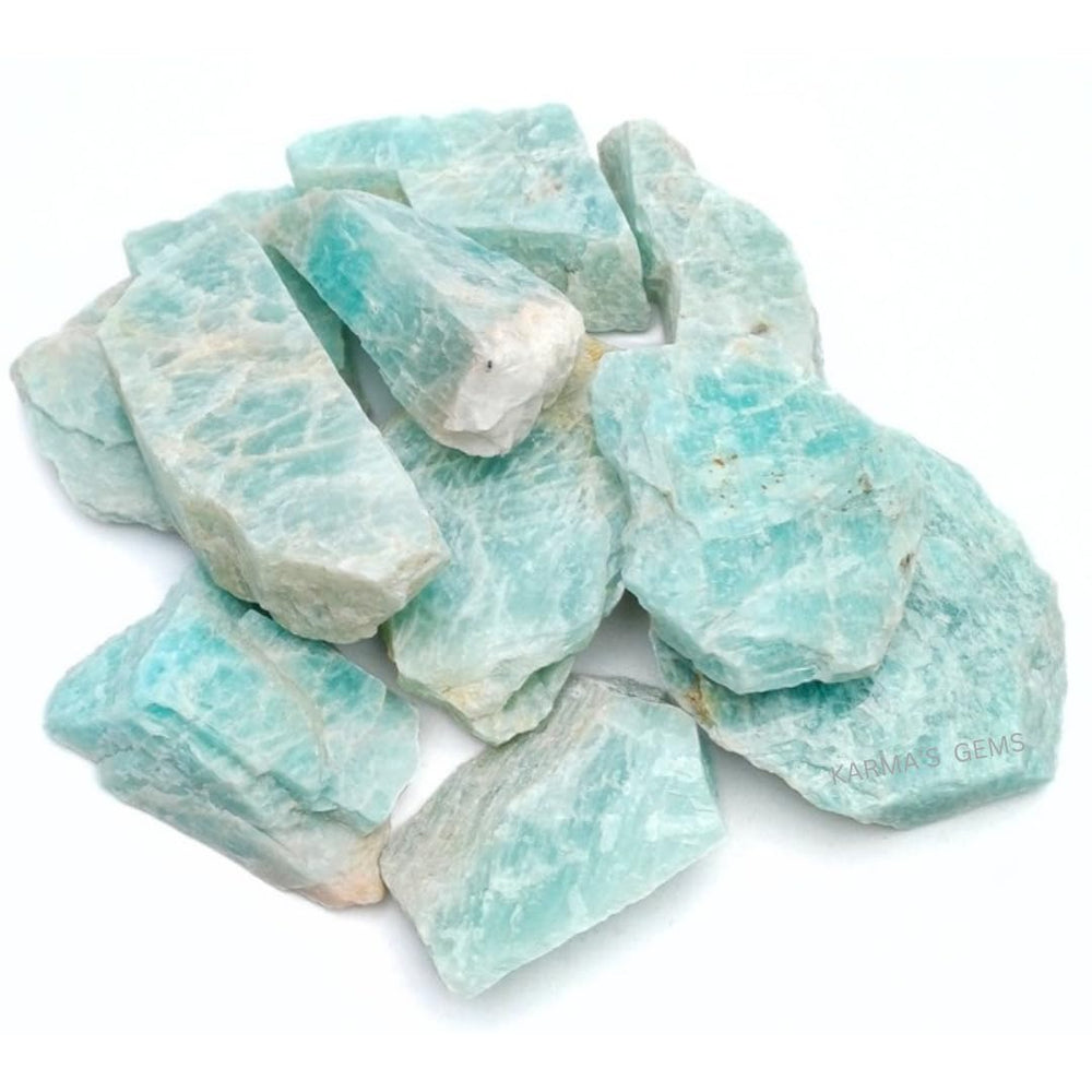 Karma Gems Amazonite, piedra cruda 1 lb para pulido y talla.