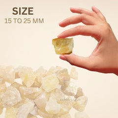 Karma Gems Golden Quartz raw stone suited for decorative fountain rock displays.