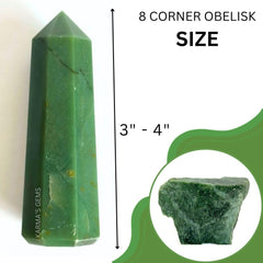 Karma Gems Green Jade crystal tower 8-corner boosts creativity and calm