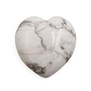 Karma Gems Howlite crystal heart 1 inch puff for calming meditation.