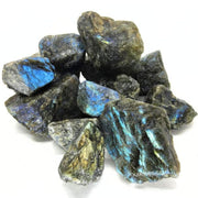 Karma Gems Labradorite rough tumbler stone for tumbling and decorative display.