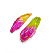 Karma Gems pink-yellow aura quartz pair for meditation and focus.