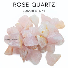 Karma Gems rose quartz rough crystal close-up for chakra balancing rituals.