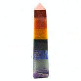 Karma Gems seven chakra crystal tower close-up showing facets for focused energy