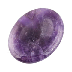 Karma Gems Amethyst worry stone held for calm and focus during meditation