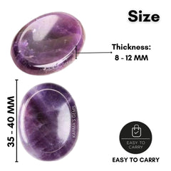 Texture detail of Karma Gems Amethyst worry stone supports tactile relaxation