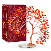 KARMAPLEDGE Carnelian Tree of Life front view highlighting warm energy for home decor
