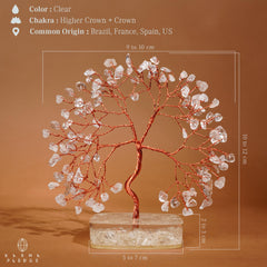KARMAPLEDGE Clear Quartz Tree of Life, 12-15 cm size, compact and portable.