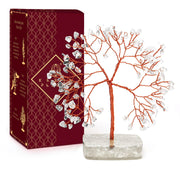 KARMAPLEDGE Clear Quartz Tree of Life with crystal branches for elegant home decor.