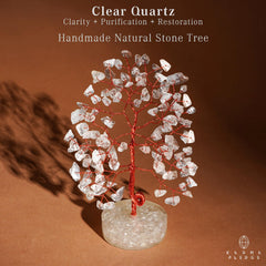 KARMAPLEDGE Crystal Tree branches with crystal beads creating a calming desk focal point