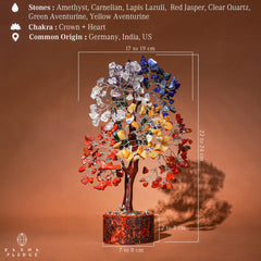 KARMAPLEDGE crystal tree branch detail highlights delicate wirework and sparkling crystals in any room.