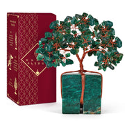 KARMAPLEDGE Crystal Tree Life base with green aventurine beads boosts positive energy at home