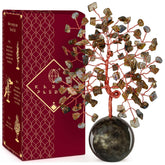 KARMAPLEDGE Crystal Tree of Life base highlights the crystal ball for calming energy.
