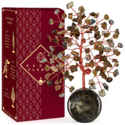 KARMAPLEDGE Crystal Tree of Life base highlights the crystal ball for calming energy.