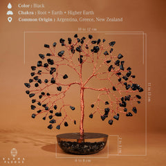KARMAPLEDGE Crystal Tree on a tidy desk enhances decor and ambiance