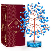 KARMAPLEDGE crystal tree turquoise chakra stones promoting balance and positive energy in any room.
