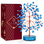KARMAPLEDGE crystal tree turquoise chakra stones promoting balance and positive energy in any room.