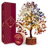 KARMAPLEDGE seven chakra crystal tree full view promotes balanced energy in a room