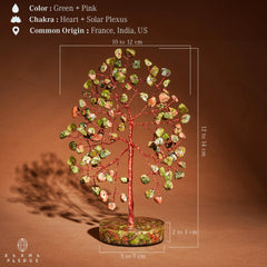 KARMAPLEDGE orgone base crystal tree anchors energy on a table or shelf.