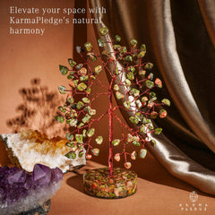 KARMAPLEDGE unakite chakra tree as a centerpiece for soothing home decor.