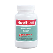 Karuna Hawthorn 300mg bottle with capsules for heart support