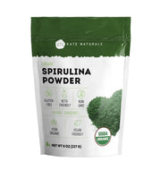 Kate Naturals spirulina powder packaging in a resealable container