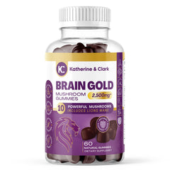 Katherine and Clark Brain Gold bottle for convenient daily immune support.