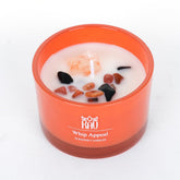 KAV Dancing Rain premium candle in a 3 oz jar with embedded stone enhances decor.