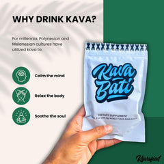 Kavafied KAVA BATI powder with traditional grind for authentic texture.